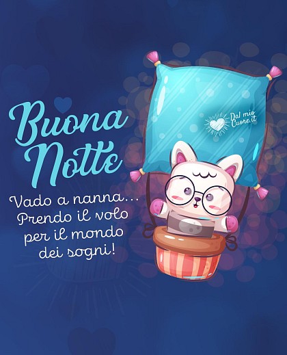 Buona Notte. Vado a nanna... Prendo il volo per il mondo dei sogni!