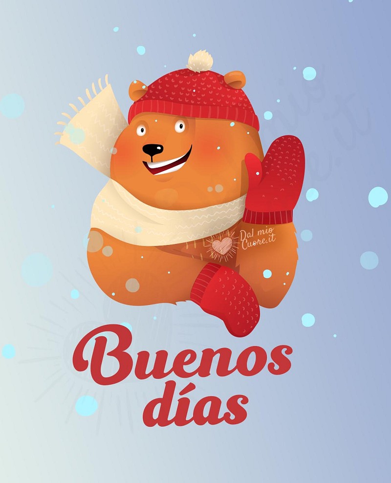 Divertida imagen de buenos días con un oso