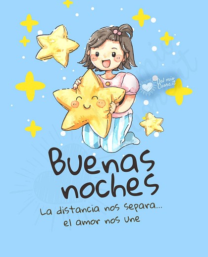 Buenas Noches (Frase). La distancia nos separa... el amor nos une