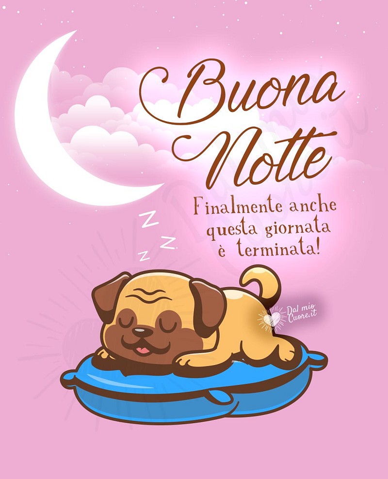 Buonanotte. Finalmente anche questa giornata è terminata!