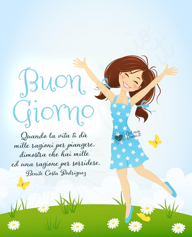 Buongiorno con frase sull'importanza di sorridere