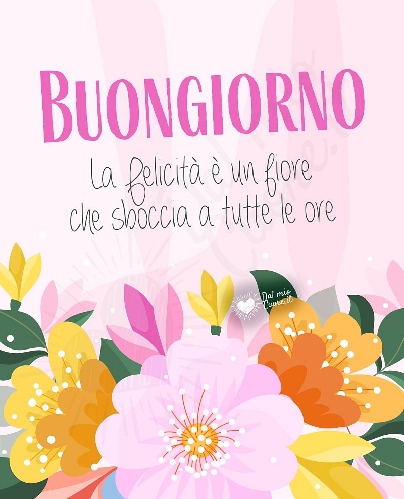 Buongiorno (Frasi). La Felicità è un fiore che sboccia a tutte le ore