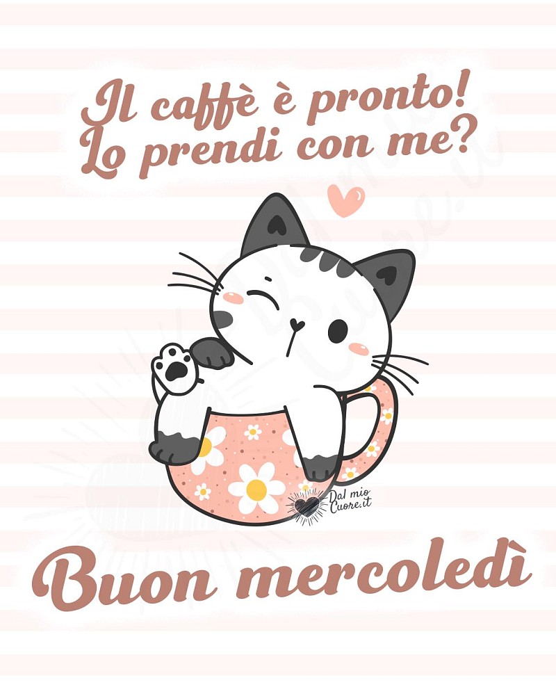 Buon mercoledì. Il caffè è pronto, lo prendi con me?