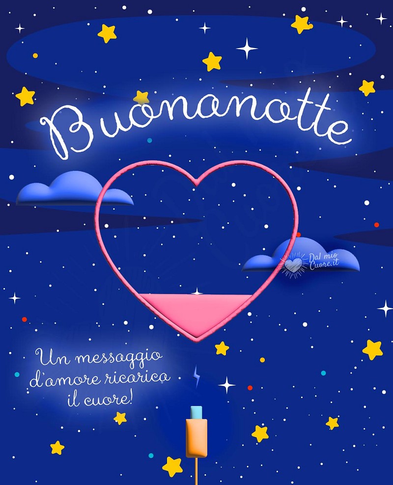 Buonanotte romantica. Un messaggio d'amore ricarica il cuore
