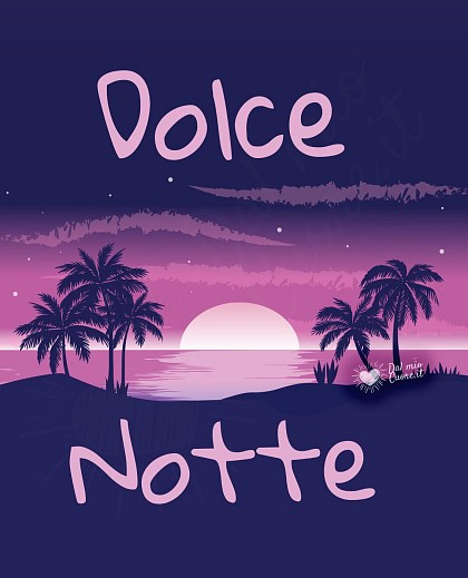 Dolce Notte con luna che sbuca dal mare