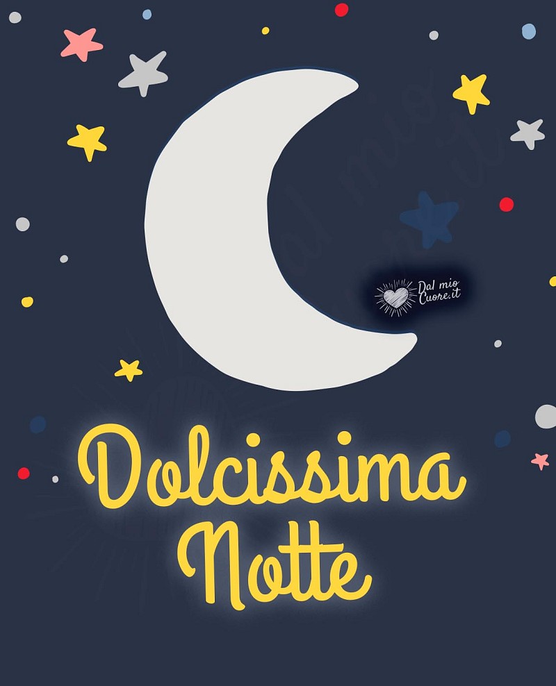 Dolcissima notte con luna e stelle