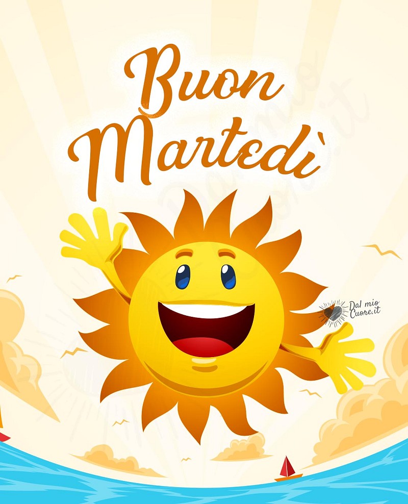 Immagine di Buon martedì con sole sorridente