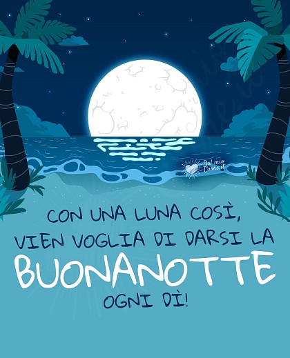 Con una luna così, vien voglia di darsi la buonanotte ogni dì!