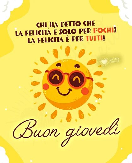 Buon giovedì con frase sulla felicità