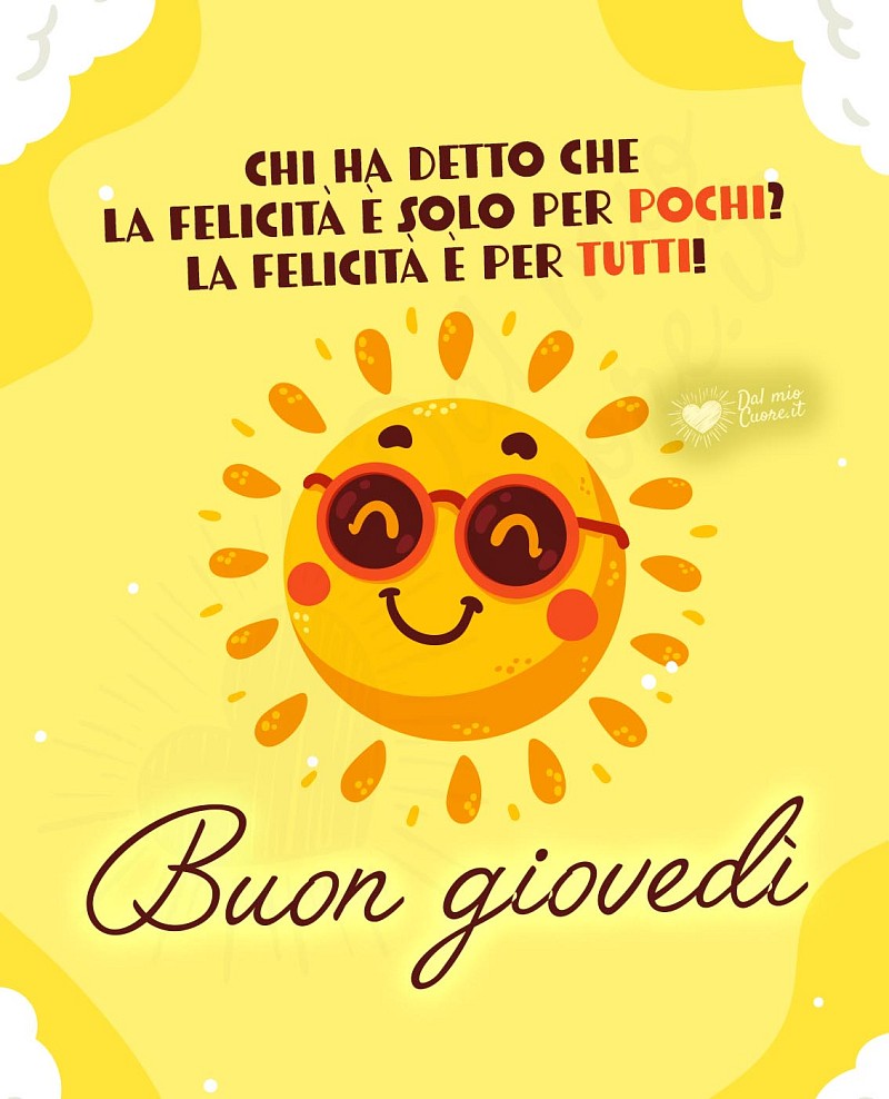 Buon giovedì con frase sulla felicità
