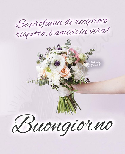 Se profuma di reciproco rispetto, è amicizia vera! Buongiorno