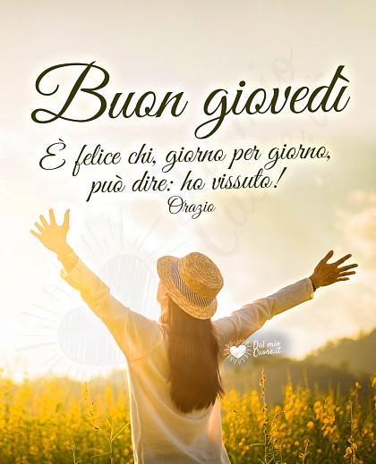 Buon giovedì con frase sulla vita e sulla felicità