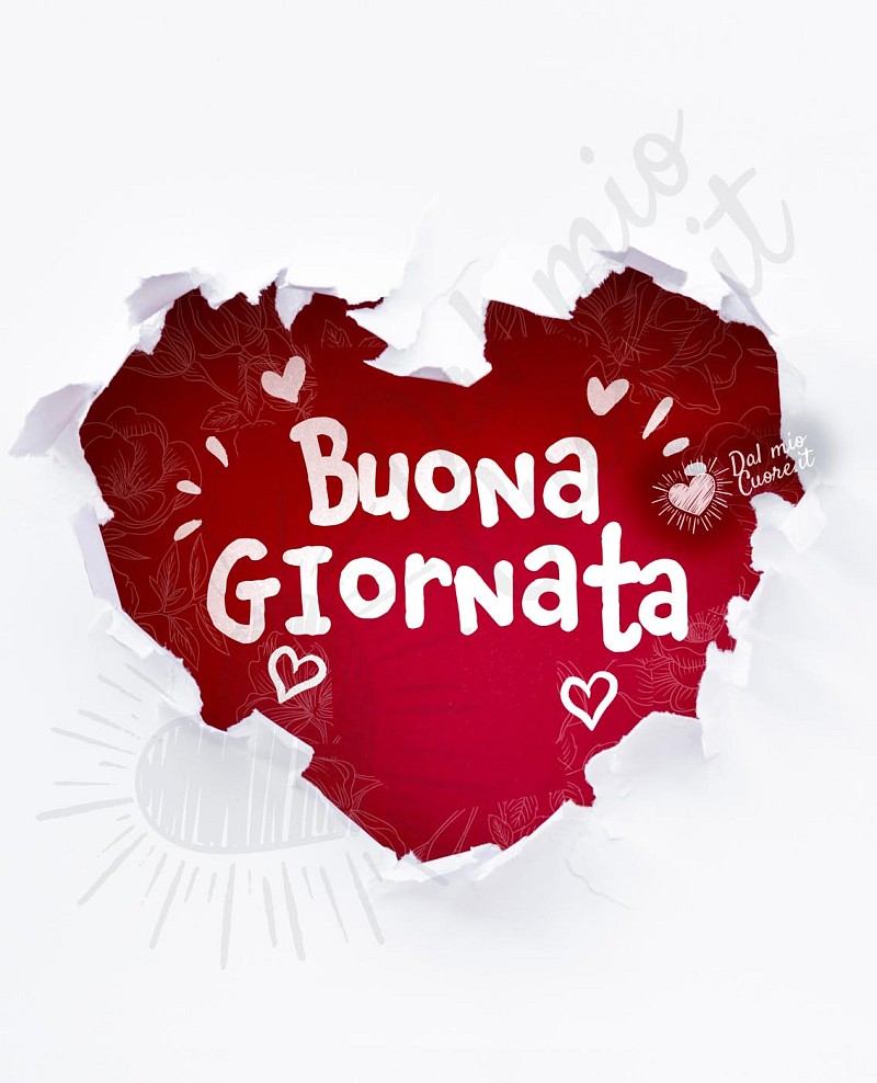 Buona giornata con cuore di carta