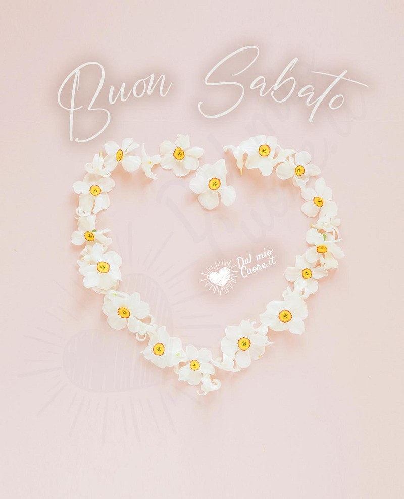 Imm Buon sabato con cuore di fiori