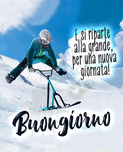 E si riparte alla grande, per una nuova giornata! Buongiorno Divertente sulla neve