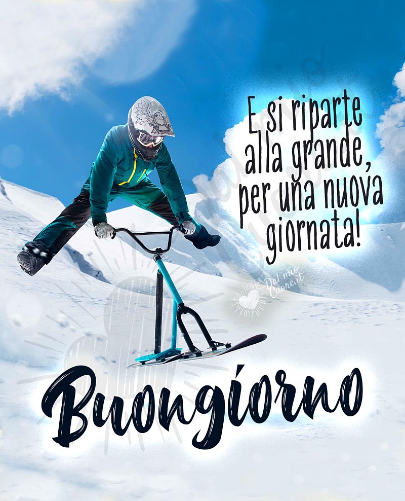 E si riparte alla grande, per una nuova giornata! Buongiorno Divertente sulla neve