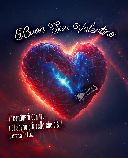 Buon san Valentino, immagine con cuore e frase