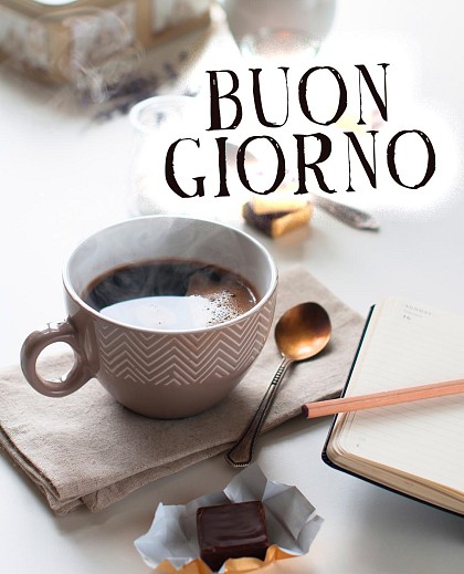Buon giorno con tazzina di caffè