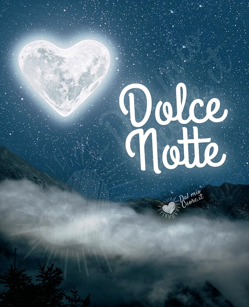 Dolce notte con luna a forma di cuore