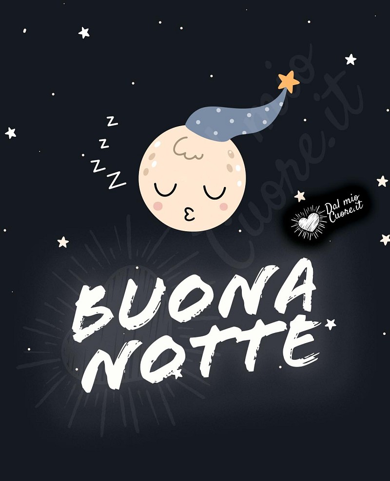 Buona notte con luna che dorme