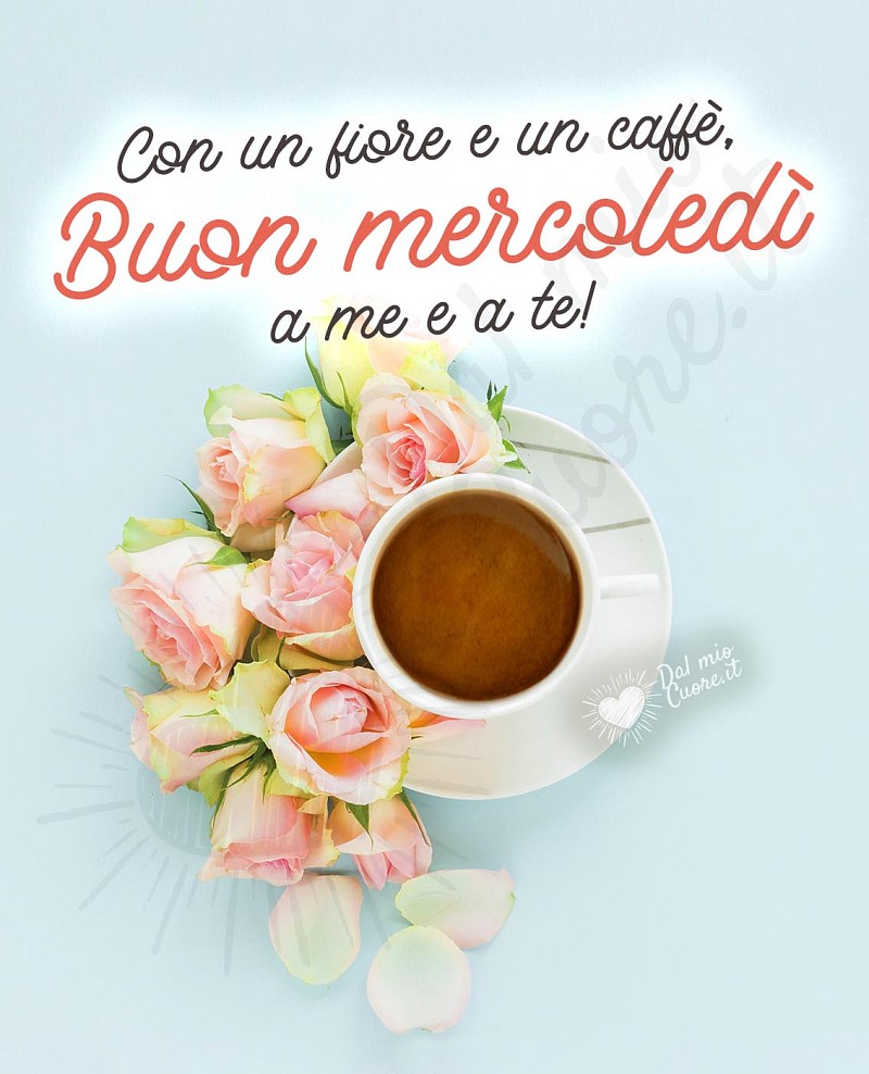 Con un fiore e un caffè, buon mercoledì a me e a te!