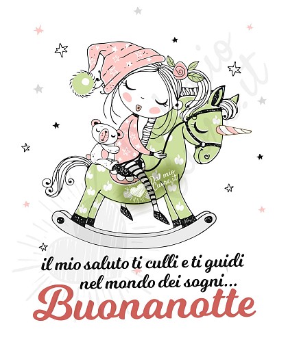 Il mio saluto ti culli e ti guidi nel mondo dei sogni... Buonanotte