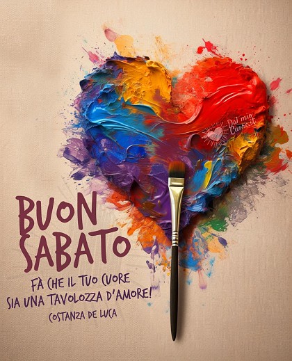 Buon sabato con frase e colori