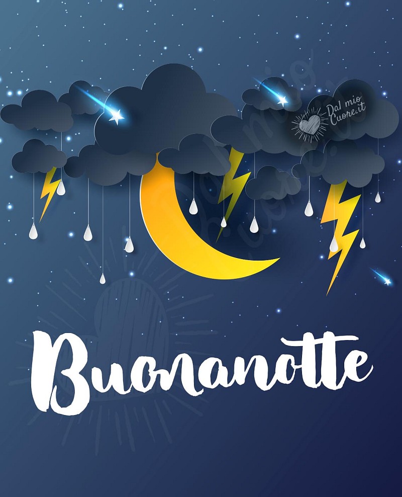 Buonanotte con pioggia e temporale