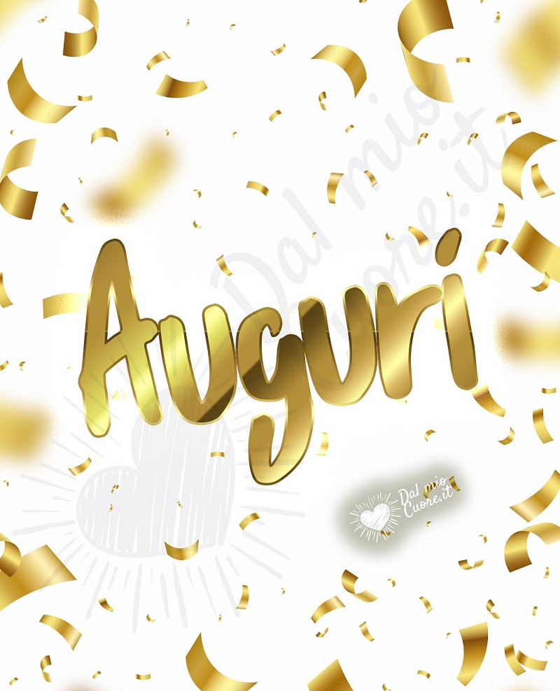 Auguri con festoni dorati