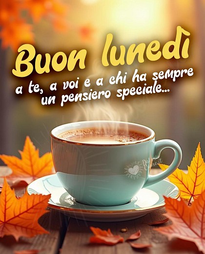 Buon lunedì autunnale con caffè