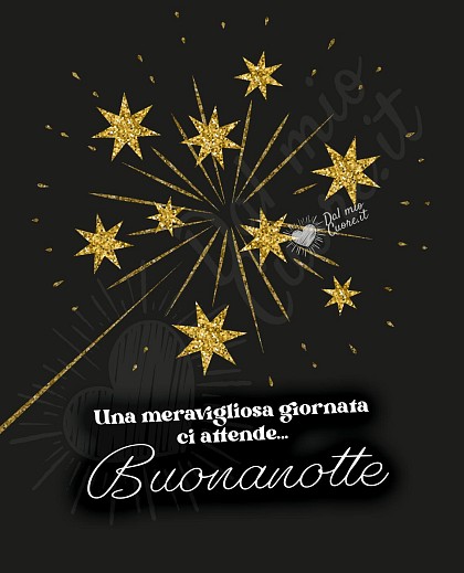 Una meravigliosa giornata ci attende. Buonanotte
