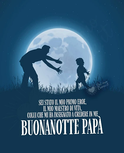Sei stato il mio primo eroe, il mio maestro di vita, colui che mi ha insegnato a credere in me. Buonanotte Papà