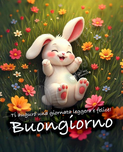 Ti auguro una giornata leggera e felice! Buongiorno