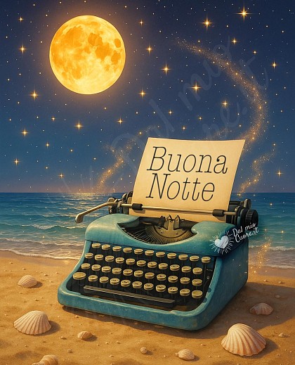 Immagini buonanotte estive con macchina da scrivere