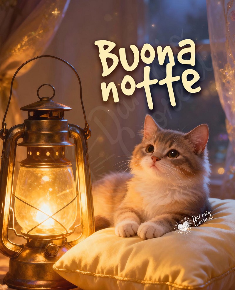 Buonanotte con micetto assonnato