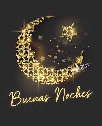 Buenas noches con luna de estrellas